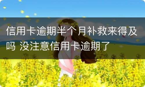 信用卡逾期半个月补救来得及吗 没注意信用卡逾期了