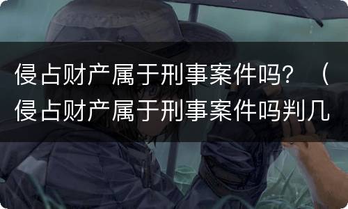 侵占财产属于刑事案件吗？（侵占财产属于刑事案件吗判几年）
