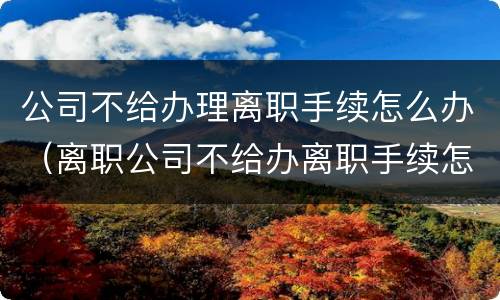 公司不给办理离职手续怎么办（离职公司不给办离职手续怎么办）