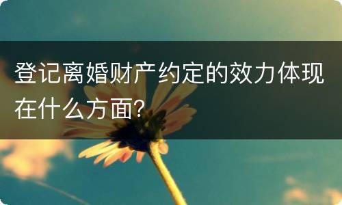 登记离婚财产约定的效力体现在什么方面？
