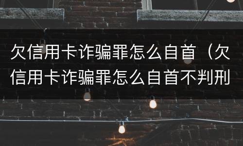 欠信用卡诈骗罪怎么自首（欠信用卡诈骗罪怎么自首不判刑）