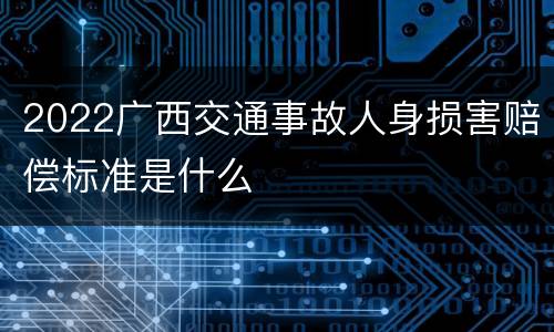 2022广西交通事故人身损害赔偿标准是什么
