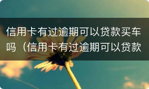 信用卡有过逾期可以贷款买车吗（信用卡有过逾期可以贷款买车吗安全吗）