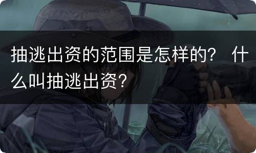抽逃出资的范围是怎样的？ 什么叫抽逃出资?