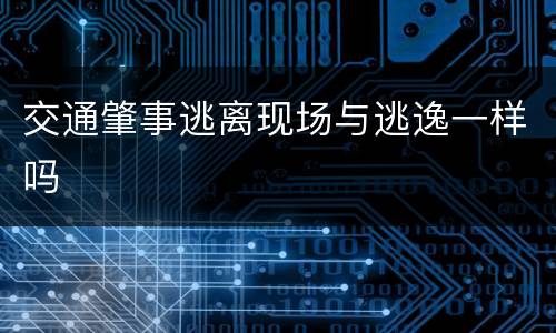 交通肇事逃离现场与逃逸一样吗