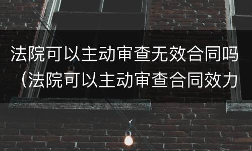法院可以主动审查无效合同吗（法院可以主动审查合同效力吗）