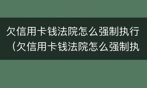 欠信用卡钱法院怎么强制执行（欠信用卡钱法院怎么强制执行呢）