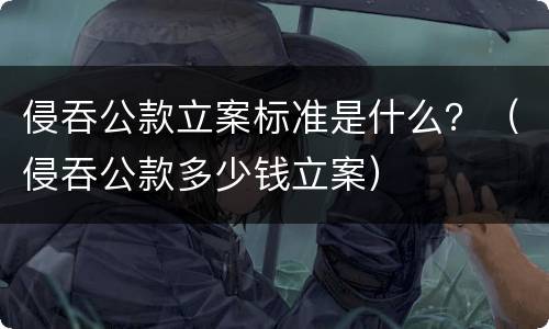 侵吞公款立案标准是什么？（侵吞公款多少钱立案）