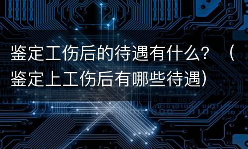 鉴定工伤后的待遇有什么？（鉴定上工伤后有哪些待遇）