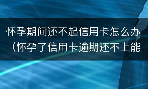 怀孕期间还不起信用卡怎么办（怀孕了信用卡逾期还不上能协商吗）