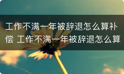 工作不满一年被辞退怎么算补偿 工作不满一年被辞退怎么算补偿工资