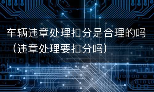车辆违章处理扣分是合理的吗（违章处理要扣分吗）
