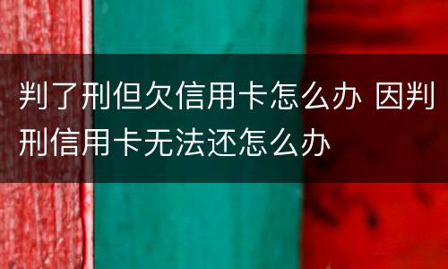 判了刑但欠信用卡怎么办 因判刑信用卡无法还怎么办