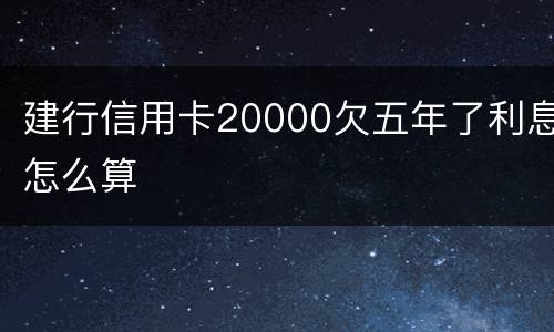 建行信用卡20000欠五年了利息怎么算