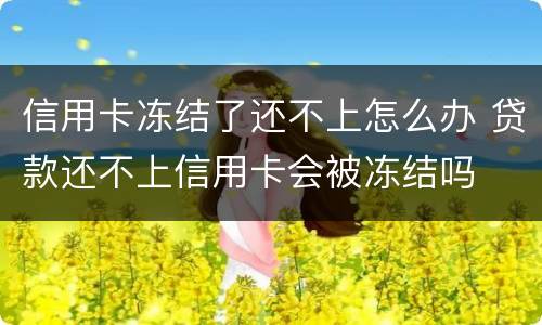 信用卡冻结了还不上怎么办 贷款还不上信用卡会被冻结吗