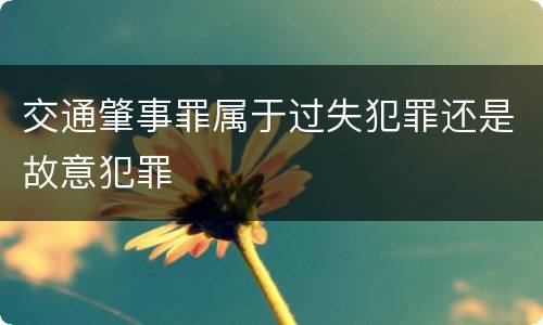 交通肇事罪属于过失犯罪还是故意犯罪