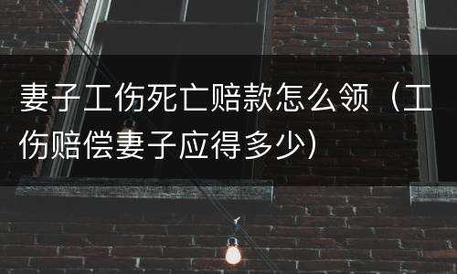 妻子工伤死亡赔款怎么领（工伤赔偿妻子应得多少）