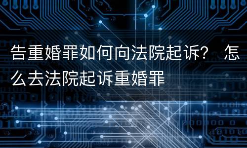 告重婚罪如何向法院起诉？ 怎么去法院起诉重婚罪