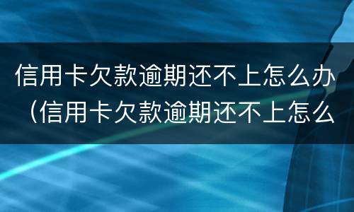 信用卡欠款逾期还不上怎么办（信用卡欠款逾期还不上怎么办黑名单）
