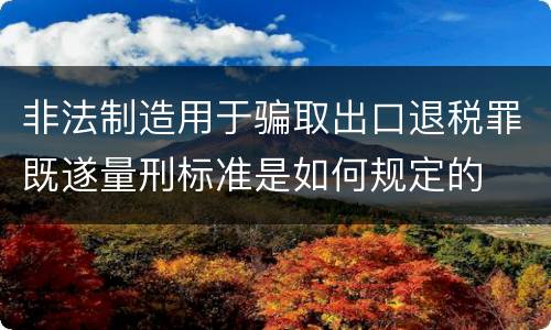 非法制造用于骗取出口退税罪既遂量刑标准是如何规定的