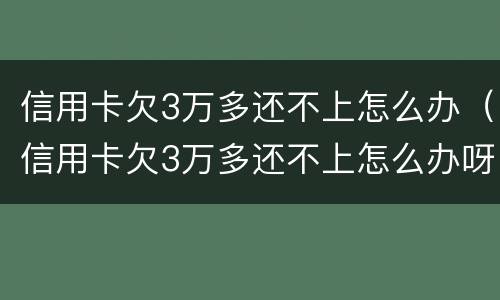 信用卡欠3万多还不上怎么办（信用卡欠3万多还不上怎么办呀）