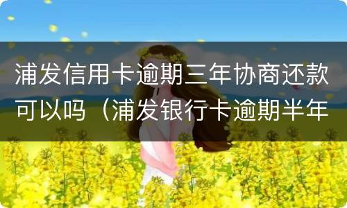 浦发信用卡逾期三年协商还款可以吗（浦发银行卡逾期半年了还能协商分期吗?）