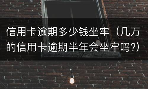 信用卡逾期多少钱坐牢（几万的信用卡逾期半年会坐牢吗?）