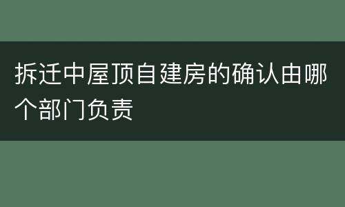 拆迁中屋顶自建房的确认由哪个部门负责