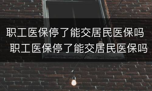 职工医保停了能交居民医保吗 职工医保停了能交居民医保吗里面的钱又影响吗