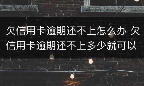 欠信用卡逾期还不上怎么办 欠信用卡逾期还不上多少就可以起诉了