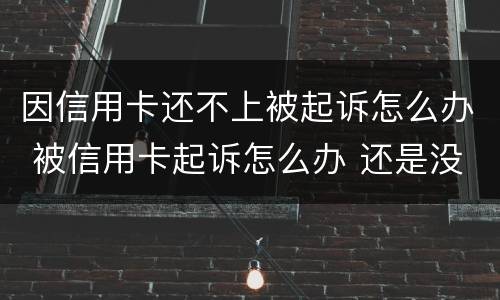 因信用卡还不上被起诉怎么办 被信用卡起诉怎么办 还是没有钱还