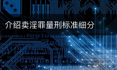 介绍卖淫罪量刑标准细分