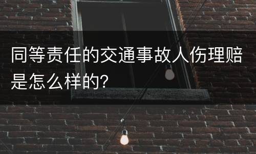 同等责任的交通事故人伤理赔是怎么样的？