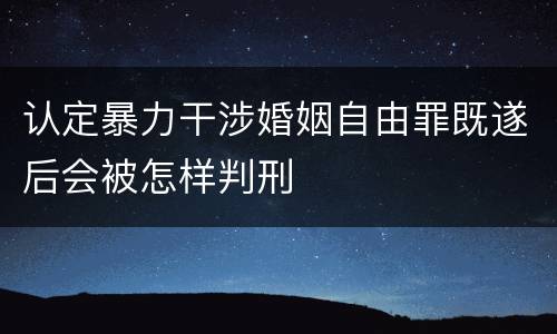 认定暴力干涉婚姻自由罪既遂后会被怎样判刑