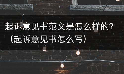 起诉意见书范文是怎么样的？（起诉意见书怎么写）
