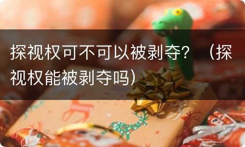 探视权可不可以被剥夺？（探视权能被剥夺吗）