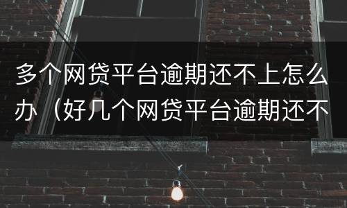 多个网贷平台逾期还不上怎么办（好几个网贷平台逾期还不上怎么办）