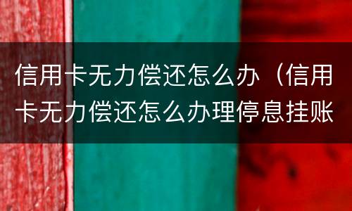 信用卡无力偿还怎么办（信用卡无力偿还怎么办理停息挂账）