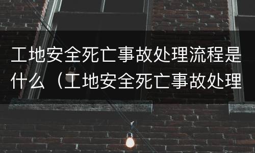 工地安全死亡事故处理流程是什么（工地安全死亡事故处理流程是什么意思）