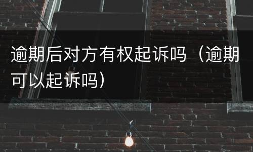 逾期后对方有权起诉吗（逾期可以起诉吗）