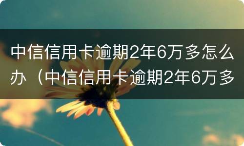 中信信用卡逾期2年6万多怎么办（中信信用卡逾期2年6万多怎么办呢）