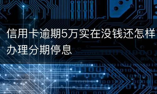 信用卡逾期5万实在没钱还怎样办理分期停息