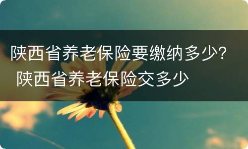 陕西省养老保险要缴纳多少？ 陕西省养老保险交多少
