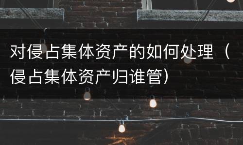 对侵占集体资产的如何处理（侵占集体资产归谁管）