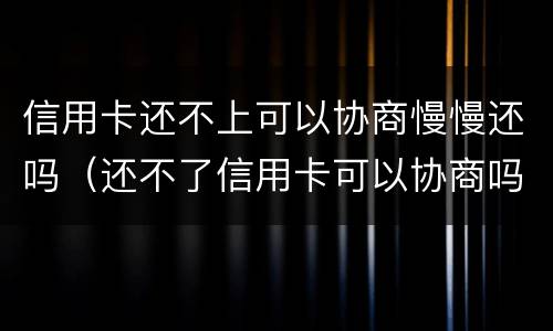 信用卡还不上可以协商慢慢还吗（还不了信用卡可以协商吗）