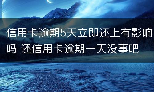 信用卡逾期5天立即还上有影响吗 还信用卡逾期一天没事吧