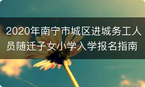 2020年南宁市城区进城务工人员随迁子女小学入学报名指南
