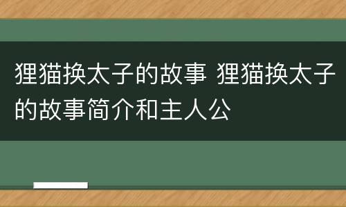 狸猫换太子的故事 狸猫换太子的故事简介和主人公