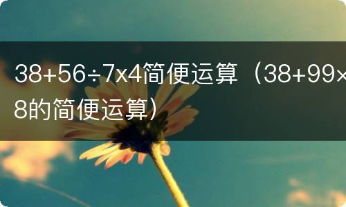 38+56÷7x4简便运算（38+99×38的简便运算）
