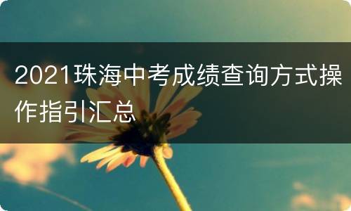 2021珠海中考成绩查询方式操作指引汇总